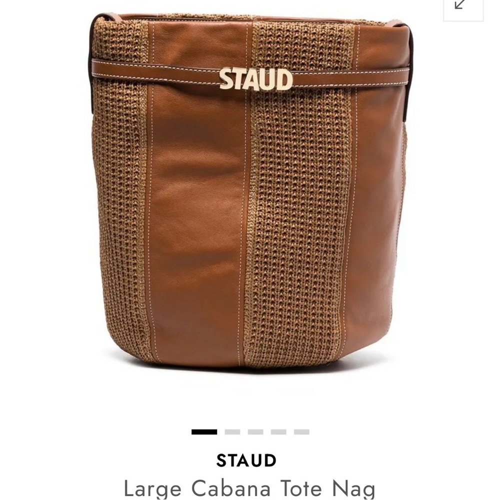 STAUD Tan and Brown Cabana Tote Bag - Picture 9 of 11